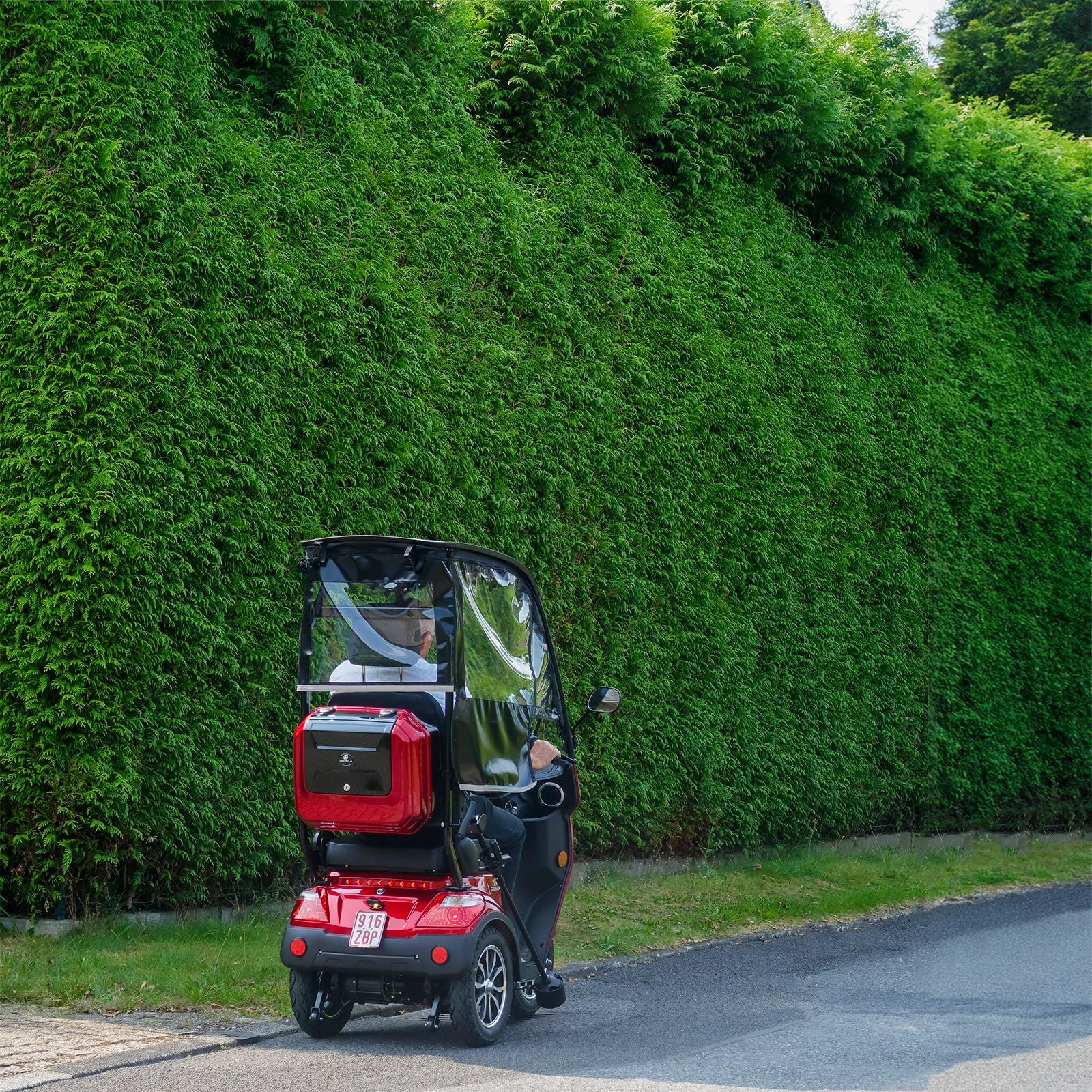 Deisla, Dreirad DS3-25 mit Dach und Wetterschutz, Lithium-Akku, Rot, 25 km/h Deisla, Dreirad DS3-25 mit Dach und Wetterschutz, Lithium-Akku, Rot, 25 km/h